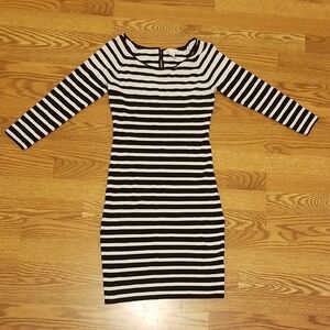 H&M Black and White Long Sleeve Dress